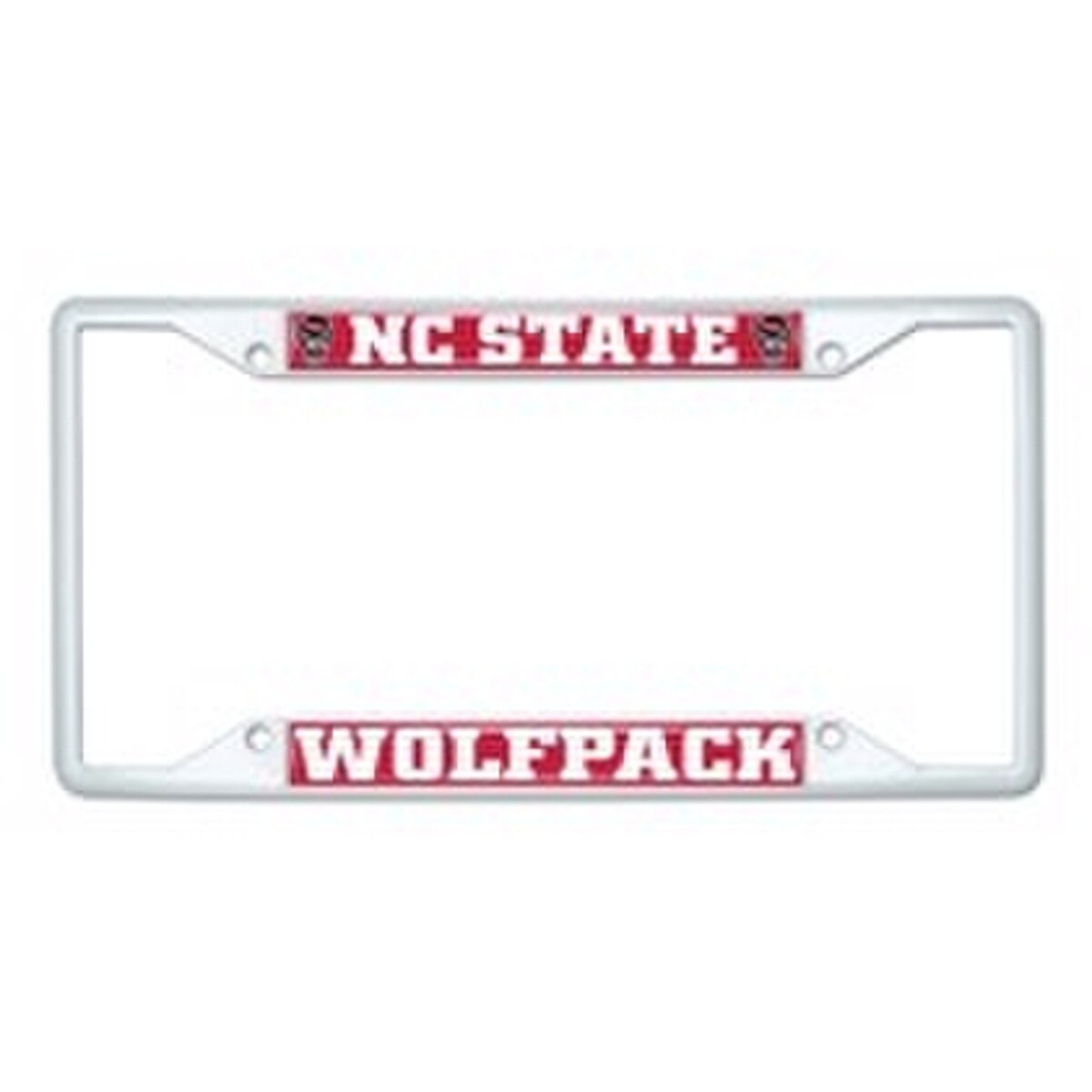 White License Plate Frame Wolfpack